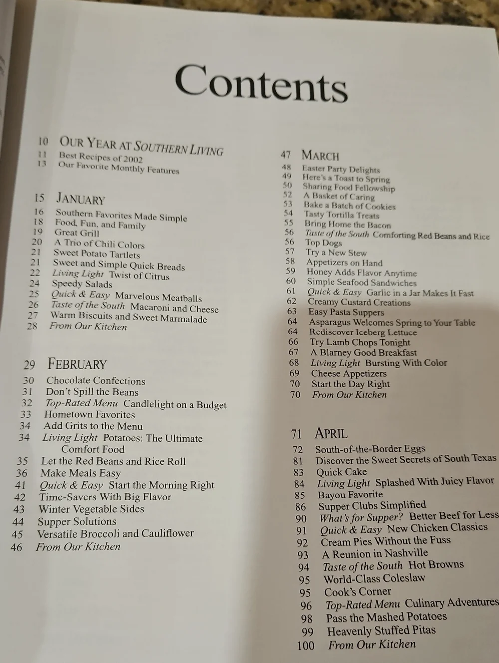 Southern Living Cookbook 2002 Annual Recipes - Yellow & Red Cover 367 Pages